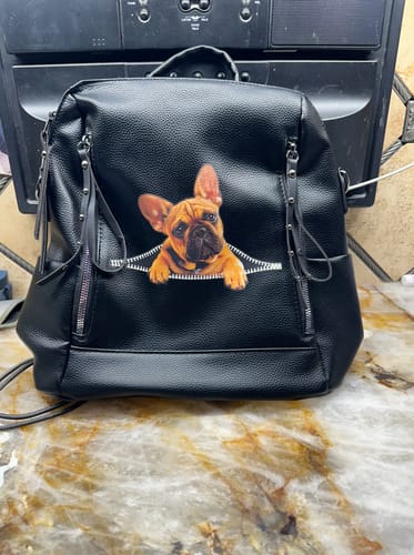Customer photo review of French Bulldog Backpack V1