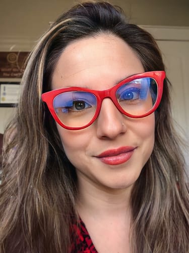 Customer photo review of JAYNE BLUE LIGHT GLASSES