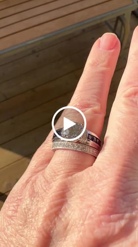 Customer video review of Moissanite With Channel Set Sapphire Accents Engagement Ring