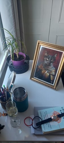 Customer photo review of The Warrior King - Custom Pet Portrait