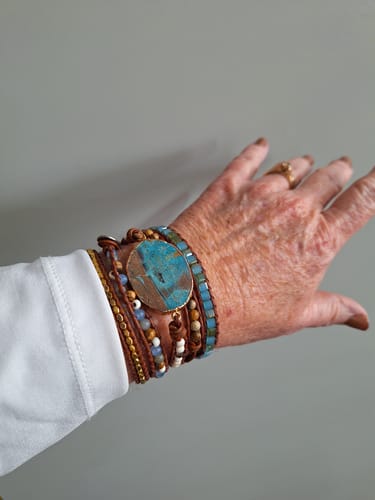 Customer photo review of Healing Ocean Jasper Wrap Bracelet