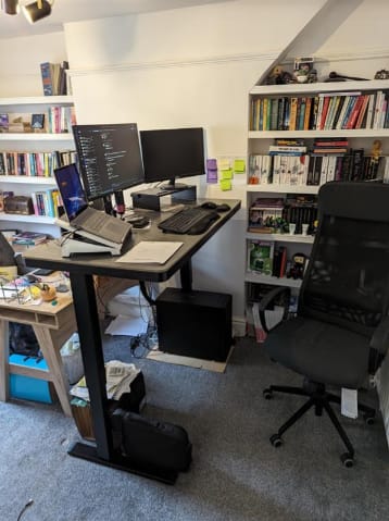 Customer photo review of E-Max Desk Height Adjustable (Wood Top)