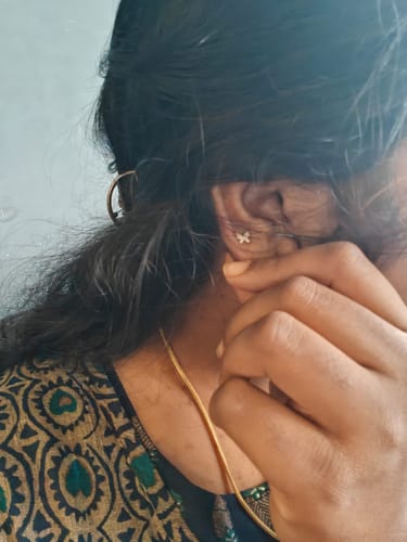 Customer photo review of Golden Butterfly Studded Affair Earrings