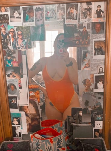 Customer photo review of Original Cut Swimsuit (Orange)