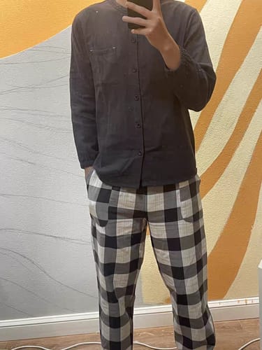 Customer photo review of Charcoal Gray Quilted Loungewear Set