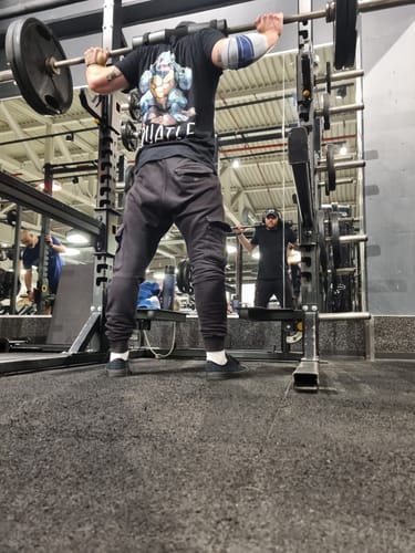 Customer photo review of Squatle - Premium T-Shirt Unisex Backprint