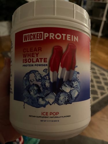 Customer photo review of WICKED Ice Pop Clear Whey Isolate Protein Powder