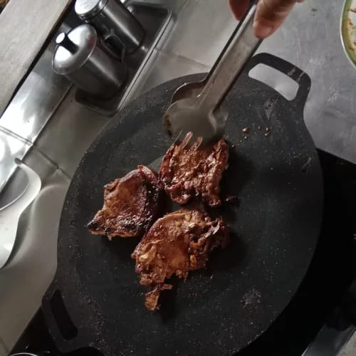 Customer photo review of Multipurpose Korean Style Die-cast Aluminum Grill Pan