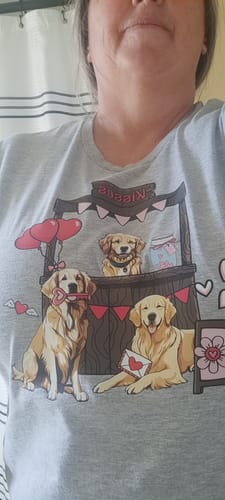 Customer photo review of VALENTINE KISSES DOG DTF Transfer