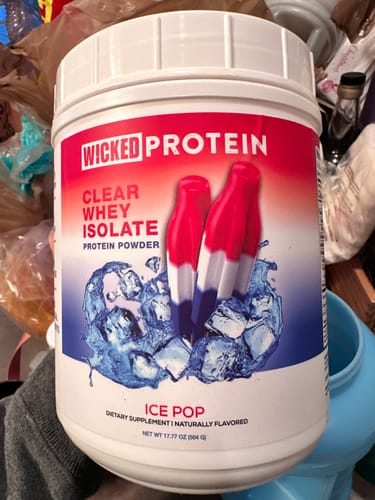 Customer photo review of WICKED Ice Pop Clear Whey Isolate Protein Powder