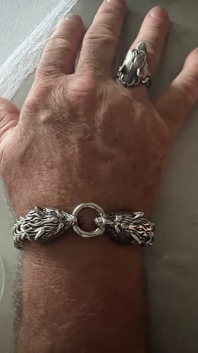 Customer photo review of Fenrir's Bite - Stainless Steel Wolf Head Chain Pendant