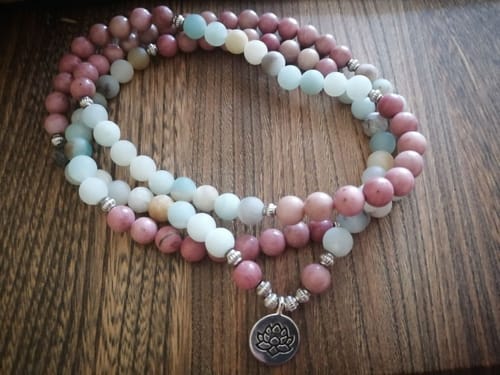Customer photo review of Natural Amazonit Rhodonit - Kette