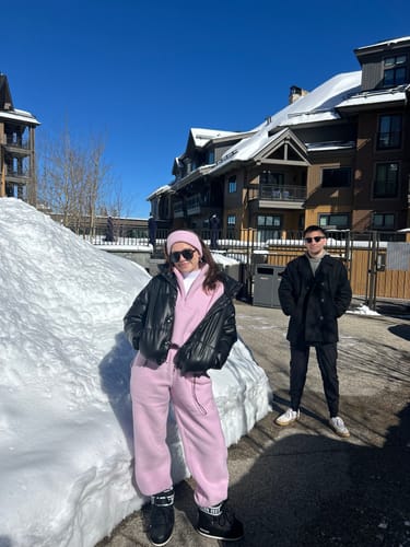 Customer photo review of The Cozy Track Pant / Parfait
