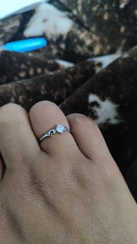 Customer photo review of Silver Zircon Beachy Waves Ring