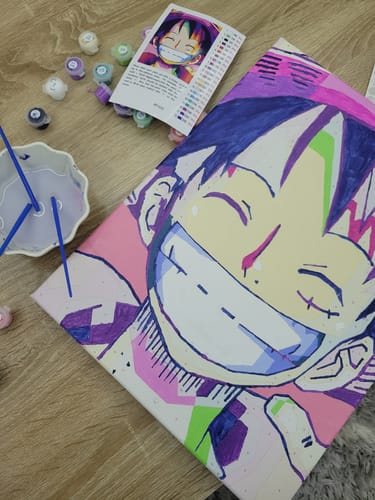 Customer photo review of One Piece: Straw Hat Crew - Anime Paint By Numbers Kit