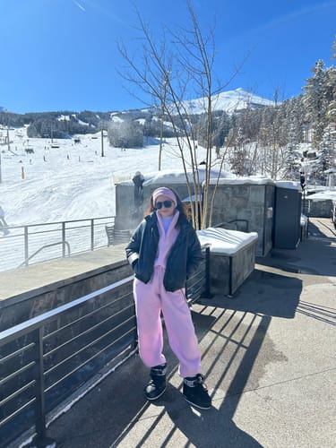 Customer photo review of The Cozy Track Pant / Parfait
