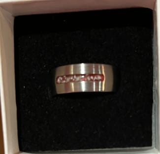 Customer photo review of Titanium Ring with Cremation Ash