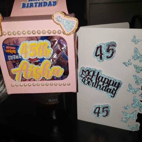 Customer photo review of Square wine bottle hanging box tag with window svg file