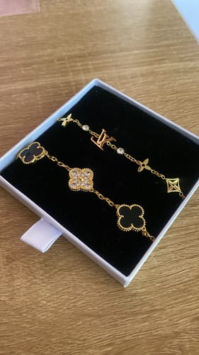 Customer photo review of Camilla Diamond Bracelet — Gold + Black