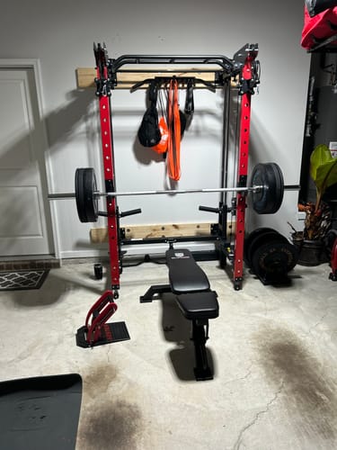 Customer photo review of Major Fitness F35 All-In-One Home Gym Wall-Mount Folding Power Rack