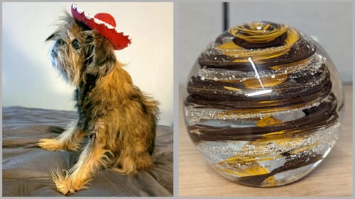 Customer photo review of Tranquil Swirl Paperweight with Cremation Ash