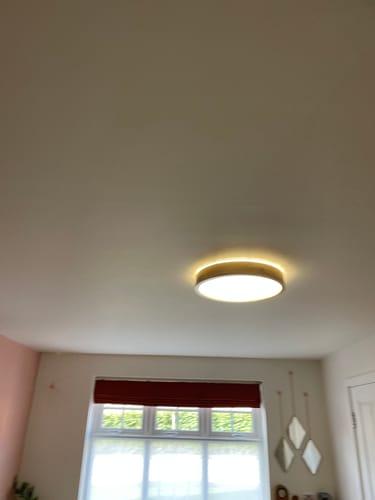 Customer photo review of Scandinavian Dimmable Wood LED Flush Mount Light