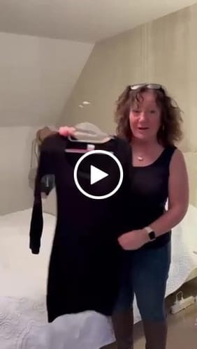 Customer video review of Long Sleeve Midi Shapewear Dress