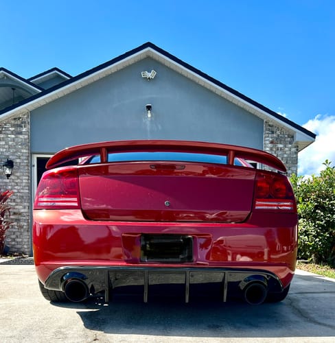 Customer photo review of Carven 5" Black Clamp-On Exhaust Tips 2015-2023 Charger
