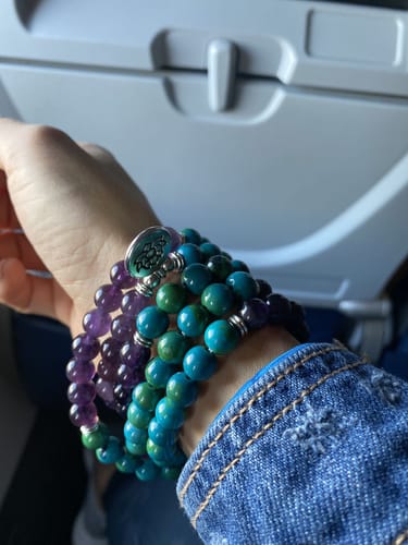 Customer photo review of Amethyst & Chrysokoll - Mala Kette