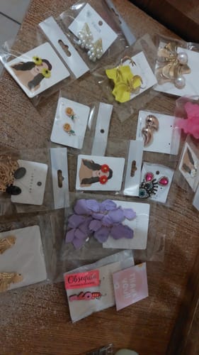 Customer photo review of Aretes de gota - Rosa gold