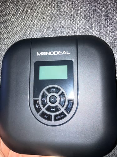 Customer photo review of CD Player Portable, MONODEAL Bluetooth CD Player with Speakers and FM Transmitter, Rechargeable 1800mAh CD Player for Car and Home with LED Screen