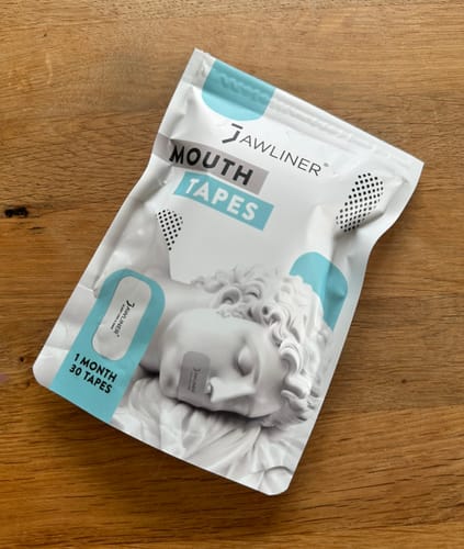 Customer photo review of JAWLINER® Anti Snoring Mouth Tape