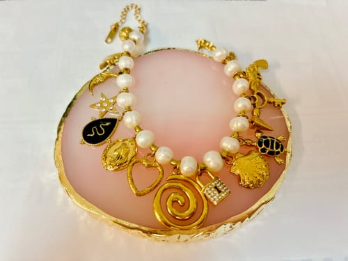 Customer photo review of DELPHINE MULTI CHARM BRACELET