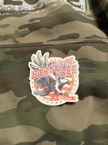Customer photo review of Born To Be Free Sticker