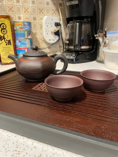 Customer photo review of Old Purple Clay Hexagonal Teapot