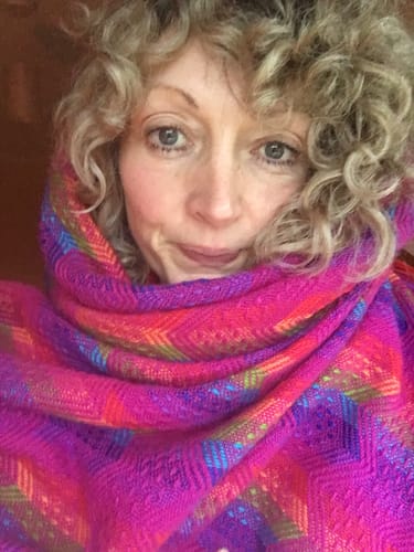 Siobhan K. review of ALPACA SHAWL / BLANKET - PINK image 1 out of 3