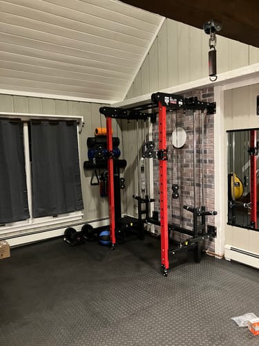 Customer photo review of Major Fitness F35 All-In-One Home Gym Wall-Mount Folding Power Rack