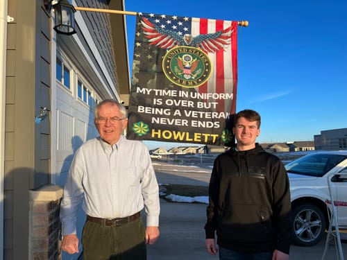 Customer photo review of Personalized Flag For A Veteran - Proud Of Veterans