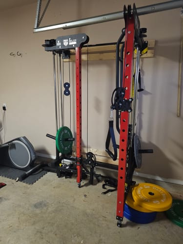 Customer photo review of MAJOR FITNESS All-in-One Home Gym Folding Power Rack Package Lightning F35