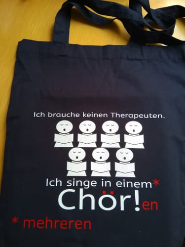 Customer photo review of Lustige Premium Bio Notentasche für Chor-Sängerinnen und Sänger