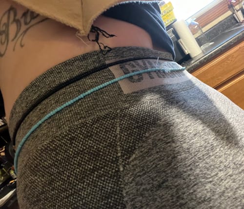 Customer photo review of Baby Blue Tie On Waist Beads