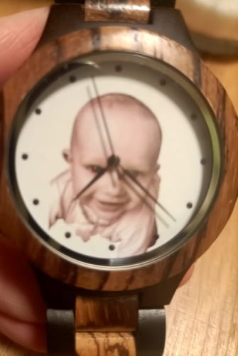 Customer photo review of Deine Foto-Holzuhr