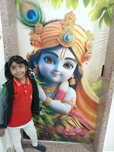 Customer photo review of Lord Dwarkadhish Krishna Door Covers