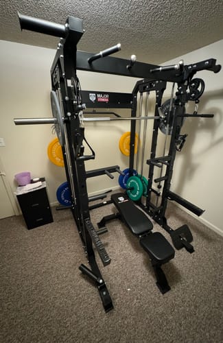 Customer photo review of Major Fitness B52 All-In-One Home Gym Smith Machine