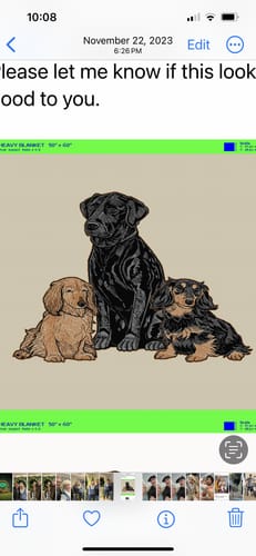 Customer photo review of Plain Dog - Custom Knitted Blanket