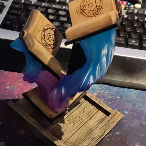 Customer photo review of Arcane Grimoires Customizable Dice Tower