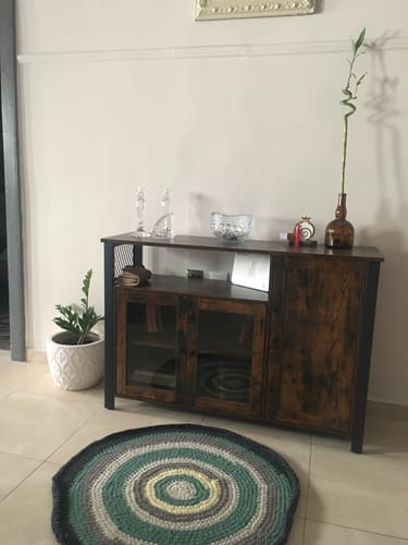 Customer photo review of Μπουφές Ντουλάπι Κονσόλα Εισόδου Σαλόνι vintage καφέ-μαύρο LS-C096B01