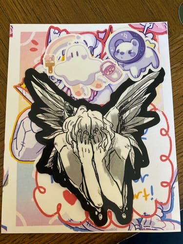 Customer photo review of Fallen Angel Sticker