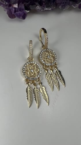 Customer photo review of Dreamcatcher Earrings