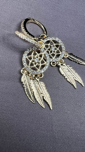Customer photo review of Dreamcatcher Earrings